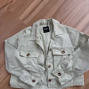 Zara Sage Green Casual Jacket